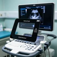 Panneau acrylique noir mat de qualité médicale avec adhésif 3M, cadre d'écran d'échographie vétérinaire pour équipement de diagnostic animal