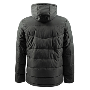 Logotipo personalizado OEM Heren High Street Bomber Puffer Jack Winterjas Capuchon Canvas Effen Patroon Ritssluiting Voorkant Logo Positie - Product Image 5