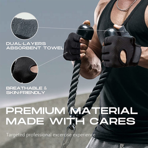 Gants en cuir latex demi-doigt personnalisés Support de poignet Protection complète de la paume Ventilation pour hommes femmes Gym Workout Weight - Product Image 5