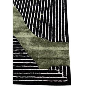 Alfombra Kilim Abstracta Adrift Gris y Negra, Tejida a Mano con Lana y Viscosa, Tejido Plano para el Hogar y el Pasillo, Tra-15222 - Product Image 4