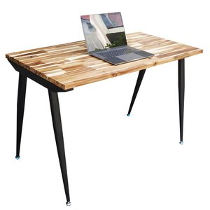 HBWD018 120x60cm Wooden Computer Desk Tram Wood with Iron Cone Legs - Product Image 1
