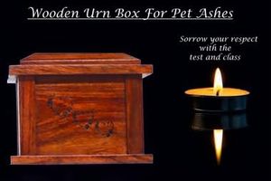 Wooden Urn <b>Box</b> for Pet <b>Ashes</b> | Wood Cremation Urns for Cat <b>Dog</b> <b>Ashes</b> Keepsake Decorative Handmade Funeral Burial Rosewood - Product Image 2