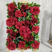 Décoration de mariage : Panneau de fleurs artificielles en hydrangea rose poudré, arrangements floraux en soie et plastique, toile de fond murale, mur de fleurs artificielles