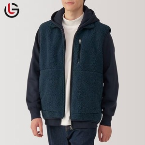 Chaleco de trabajo de lana polar de invierno informal reversible OEM personalizado para hombres de talla grande - Product Image 1
