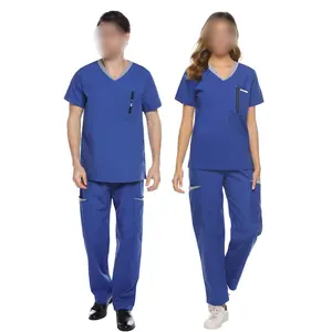 Colore blu confortevole vendita calda Unisex assistenza sanitaria Scrub medico uniforme di PASHA INTERNATIONAL