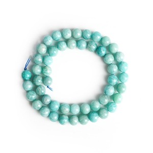 Perles de pierre d'amazonite naturelle authentique de qualité 3A, bleu ciel, rondes, 15 pouces, brin complet de pierres semi-précieuses en vrac - Product Image 6