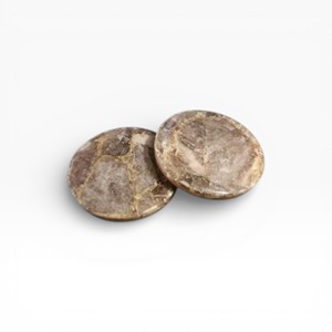 Sous-verres ronds en agate naturelle avec motif de mosaïque de cristal brun terreux beige pour une salle à manger élégante - Product Image 2