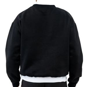 Custom logo Cotton Washed Crew Neck Sweat Shirt Blank Oversized Drop Shoulder <b>Crewneck</b> Heavyweight <b>Sweatshirt</b> for <b>Men</b> 2026 - Product Image 3