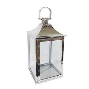 Portavelas de Navidad con farol blanco de metal y madera para decoración navideña en interiores y exteriores, tarros de velas para decoración de Año Nuevo - Product Image 6