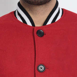 OEM Custom Men's Winter Jacket New Fashion <b>Wool</b> <b>Fabric</b> with Hood Light Pattern Decoration Letterman Style Made in Pakistan - Product Image 6