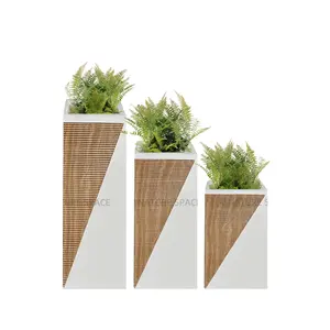 Macetas Cuadradas Grandes <span class=keywords><strong>Modernas</strong></span> para <span class=keywords><strong>Interiores</strong></span>, Macetas Decorativas de Fibra de Vidrio, Jarrones Grandes Tipo Pilar - Product Image 1