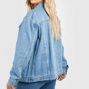 Vestes en jean denim pour femmes personnalisées de haute qualité revers bleu pour femmes lavées avec dos veste en jean élégante et brillante fabriquée au Pakistan - Product Image 6