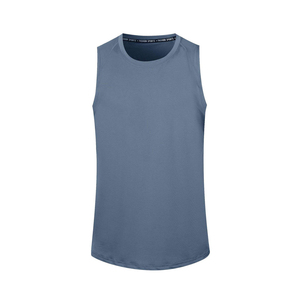 Wholesale Men's Casual Sport Wear Elastic Fitness Singlet Breathable Tank Sves Loose Fit Polyester Solid Washed Technique Print - Product Image 3