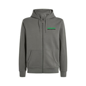 Sudadera con capucha térmica de invierno para hombre de 100% algodón al por mayor con estampado personalizado de alta calidad a la moda con cremallera completa informal con capucha teñida lisa - Product Image 1