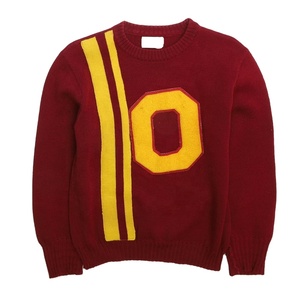 Venta al por mayor Vintage Lana Knit Varsity Letterman Suéter de cuello redondo Estilo universitario Hermandad de mujeres Cárdigan de fraternidad - Product Image 1
