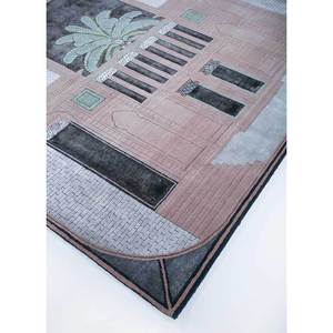 Tapis en laine et soie de bambou noué à la main Jaipur Wunderkammer Esk-9031 (Cs-01) – Nouveauté rose et violet pour la décoration de la maison et du salon - Product Image 2