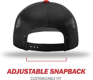 Gorra de camionero de béisbol Snapback ajustable roja/negra unisex gorra de logotipo personalizado de tamaño cómodo gorras de camionero de moda personalizadas - Product Image 6
