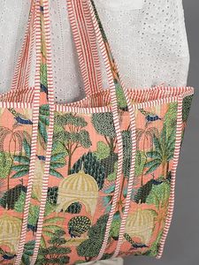 Bolso de compras de algodón estampado hermoso para mujer y hombre, bolso de hombro de algodón, bolsas de viaje de 18x5,5x16 pulgadas - Product Image 5