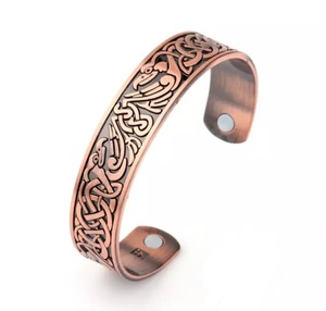 Brazalete de cobre de moda india Increíble nuevo diseño Triple nudo de cuerda trenzada Pulsera de artritis magnética sólida - Product Image 1