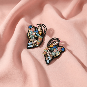 Multicolor Butterfly Beaded Fashion Drop <b>Earrings</b> - Product Image 3