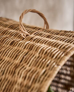 Cesta de cocina de ratán tejida a mano con asa Organizador de cesta de cocina Wicke redondo - Product Image 3