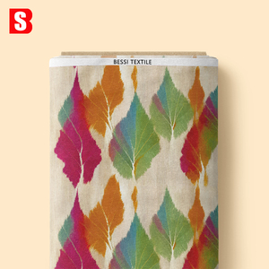 ผ้าฝ้ายพิมพ์ลายใบไม้แบบนามธรรมจากลอนดอน <span class=keywords><strong>ราคา</strong></span>โรงงานเบสซี่ เป็นมิตรกับสิ่งแวดล้อม เหมาะสำหรับเสื้อและชุดเดรส - Product Image 2