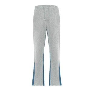 กางเกงวอร์มผ้าฝ้าย100% ของผู้ชายกางเกงขาบานระบายอากาศได้แนวสตรีทดูลำลองผ้าฤดูหนาวสีเข้มดีไซน์แบบ OEM - Product Image 1