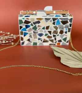 Antique <b>Handbag</b> Resin Clutch Imitation Pearl Luxury Butterfly Solid Charm Clutch Complete Set Women's Wedding Creative Design - Product Image 1