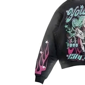 Venta al por mayor personalizado hombres sudaderas con capucha de diamantes de imitación DTG DTF sublimación impresión Streetwear sudadera polar OEM - Product Image 2