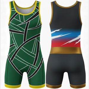 Nouveau Maillot de Lutte Homme Design Tendance Séchage Rapide Respirant Confortable Fermeture à Boutons Polyester Spandex Couleur Personnalisable - Product Image 1