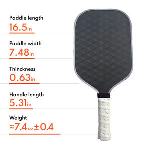 แกนรังผึ้งคาร์บอนไฟเบอร์16มม. OEM ออกแบบได้ตามต้องการไม้พายพิเคิลบอลแบบมืออาชีพทนทานดีไซน์แบบไร้ขอบ - Product Image 4