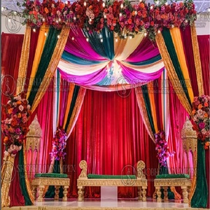 Grand Sangeet Night Stage Decoraciones DE BODA Elegante y deslumbrante Night Stage Decor - Product Image 2