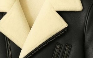 Veste en cuir pour homme avec col en fausse fourrure, fermeture éclair, style motard d'hiver - Product Image 2