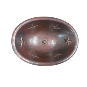 Fregadero de cobre de alta demanda de calidad superior con diseño martillado hecho a mano utilizado para el uso de la cocina de hogares y hoteles - Product Image 6