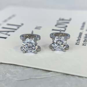 Boucles d'oreilles de luxe en or massif 14 carats avec diamants ronds brillants de couleur D-E-F de 2,00 carats, cultivés en laboratoire, qualité VVS, certifiées IGI - Product Image 2