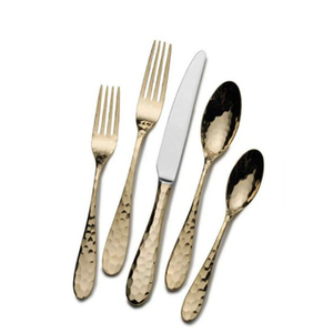 Ensemble de couverts en plaqué or martelé design antique couverts de cuisine jetables pour mariages fêtes accessoires de restaurant - Product Image 1