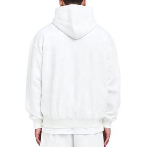 Sweat à capuche épais 100% coton pour hommes tendance de rue en coton avec logo personnalisé pull surdimensionné à épaules tombantes 2026 - Product Image 5
