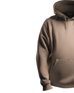 <b>Men</b> Beige Pullover <b>Hoodie</b> with Kangaroo Pocket Adjustable Drawstrings Soft Fleece Fabric Casual Streetwear Sweatshirt - Product Image 3
