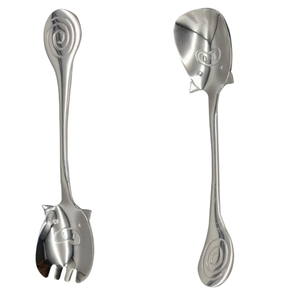 Cuchara con acabado plateado de nuevo estilo, tenedor, herramienta para servir, vajilla, cuchara de café de Metal, tenedor, accesorios de mesa - Product Image 1
