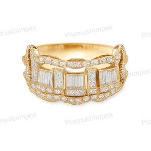 Anillo de Número con Incrustaciones de Moissanita en Plata de Ley 925, Joyería de Lujo Estilo Hip Hop, Unisex, Chapado en Oro Rosa/Amarillo/Blanco, Engaste de Garras - Product Image 2