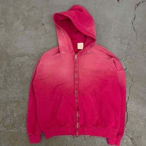 Sudadera con capucha recortada lavada con ácido de fabricante de ropa personalizada 100% algodón Sudadera con capucha en blanco funcional Distress Vintage Zip Hoodie Unisex - Product Image 2