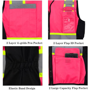 Haute visibilité ANSI classe 1 uniforme industriel vêtements de travail Logo personnalisé gilet de sécurité poches réfléchissantes étanche LED Flash pour - Product Image 4