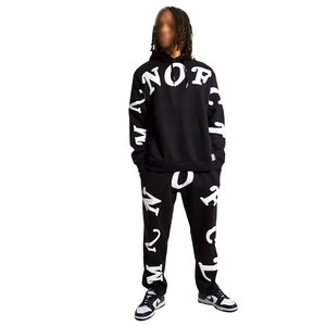 Meilleure fabrication du logo personnalisé du Pakistan 2025 Design Men's Puff Printing Sports Jogging Suits Winter Solid Pattern Track Suits - Product Image 3