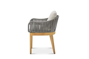 Contemporary <b>Outdoor</b> Garden Set 2 Seater Solid Teak Weather Resistant Cushions Non <b>Foldable</b> - Product Image 4
