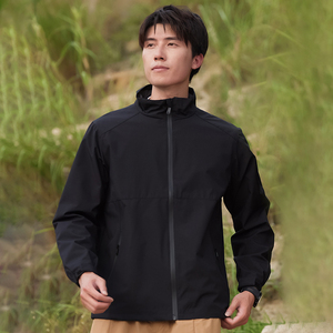 Veste coupe-vent unisexe en polyester 100% à col montant et fermeture éclair intégrale, sept couleurs unies, personnalisable pour homme - Product Image 3