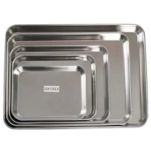 ถาดสี่เหลี่ยมสแตนเลสสำหรับเสิร์ฟอาหาร ทนทาน ใช้ซ้ำได้ ใช้งานด้วยมือ เหมาะสำหรับโรงพยาบาล ใช้ในงานผ่าตัด อเนกประสงค์ ทนความร้อนสูง ได้รับมาตรฐาน CE - Product Image 2