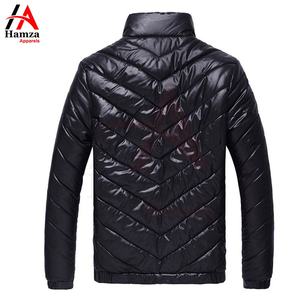 Veste matelassée coupe-vent légère en polyester bleu 300 GSM personnalisée pour hommes fourniture OEM de vêtements d'extérieur chauds pour l'hiver - Product Image 4