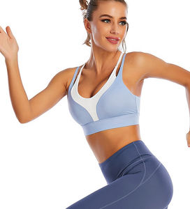 Vente en gros personnalisé Nouveau modèle Spandex de yoga Haut court à séchage rapide à la mode Active Plus Size High Impact Gather Sexy Women Sports Bras à vendre - Product Image 4
