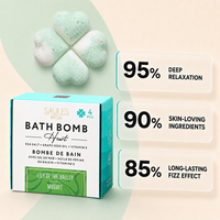 Bombes de bain en forme de cœur Muguet, lot de 4, ensemble de bain naturel pour spa avec huile de pépins de raisin, sel marin et vitamine E pour une peau douce et hydratée