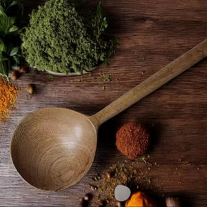 Cuchara de madera de mango largo - Cuchara desechable ecológica de madera maciza de 16 pulgadas para fiestas, ollas profundas y conservas - Product Image 1